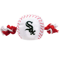Chicago White Sox Nylon Rope Baseball Squeaker Dog Toy Chicago White Sox Nylon Rope Baseball Squeaker Dog Toy