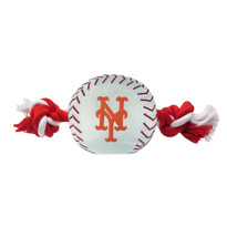 New York Mets Nylon Rope Baseball Squeaker Dog Toy New York Mets Nylon Rope Baseball Squeaker Dog Toy