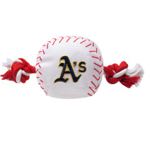 Oakland Athletics Nylon Rope Baseball Squeaker Dog Toy Oakland Athletics Nylon Rope Baseball Squeaker Dog Toy