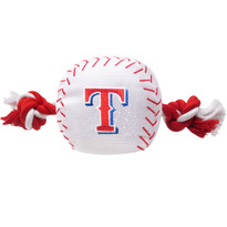 Texas Rangers Nylon Rope Baseball Squeaker Dog Toy Texas Rangers Nylon Rope Baseball Squeaker Dog Toy