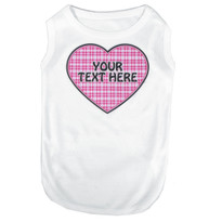 Personalized Preppy Girl Plaid Heart Pet T-Shirt Personalized Preppy Girl Plaid Heart Pet T-Shirt