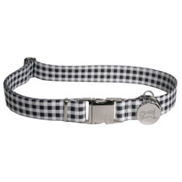 Southern Dawg Gingham Black Premium Dog Collar Southern Dawg Gingham Black Premium Dog Collar