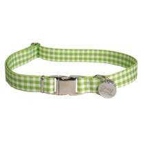 Southern Dawg Gingham Green Premium Dog Collar Southern Dawg Gingham Green Premium Dog Collar
