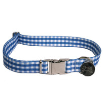 Southern Dawg Gingham Navy Blue Premium Dog Collar Southern Dawg Gingham Navy Blue Premium Dog Collar