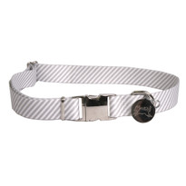 Southern Dawg Seersucker Gray Premium Dog Collar Southern Dawg Seersucker Gray Premium Dog Collar