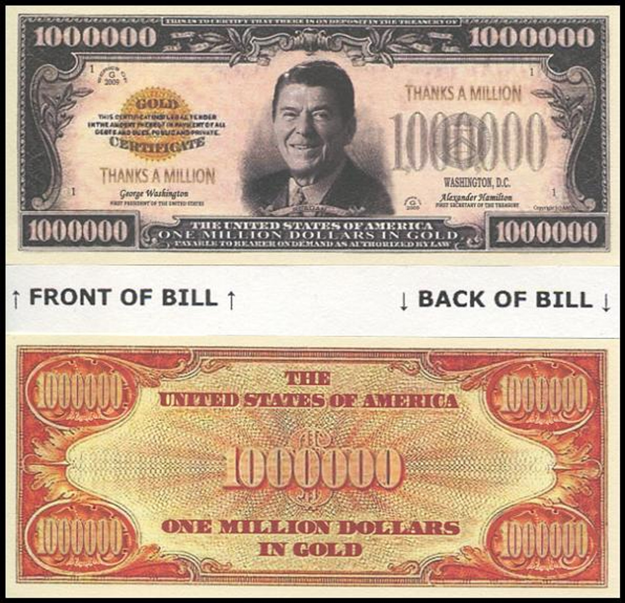President Ronald Reagan Thanks A Million Memorial Novelty Commemorative Dollar Bill First Day Covers Online President Ronald Reagan Thanks A Million Memorial Novelty Commemorative Dollar Bill First Day Covers Online