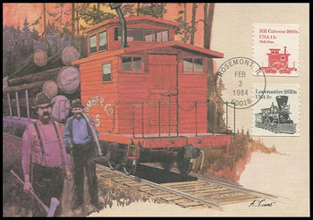 1905 / 11c Railroad Caboose 1890s 1984 Fleetwood Maximum Card 1905 / 11c Railroad Caboose 1890s 1984 Fleetwood Maximum Card