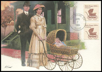 1902 / 7.4c Baby Buggy 1880s Coil 1984 Fleetwood Maximum Card 1902 / 7.4c Baby Buggy 1880s Coil 1984 Fleetwood Maximum Card