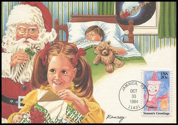 2108 / 20c Santa Claus : Christmas Series 1984 Fleetwood Maximum Card 2108 / 20c Santa Claus : Christmas Series 1984 Fleetwood Maximum Card