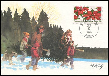 2166 / 22c Poinsettia Plants : Christmas Series 1985 Fleetwood Maximum Card 2166 / 22c Poinsettia Plants : Christmas Series 1985 Fleetwood Maximum Card