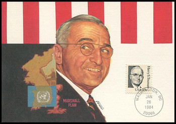 1862 / 20c Harry S. Truman 1984 Fleetwood Maximum Card 1862 / 20c Harry S. Truman 1984 Fleetwood Maximum Card