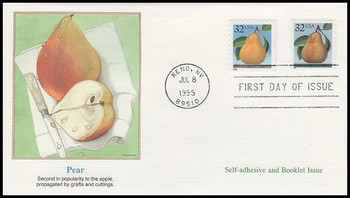 2488 & 2494 / 32c Pear Self - Adhesive & Booklet Combo 1995 Fleetwood FDC 2488 & 2494 / 32c Pear Self - Adhesive & Booklet Combo 1995 Fleetwood FDC