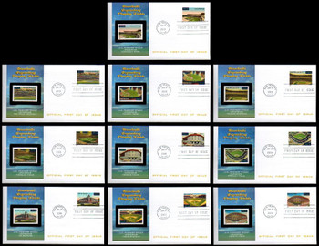 3510 - 3519 / 34c Legendary Major League Baseball Playing Fields Set of 10 New York, NY Postmark 2001 Fleetwood FDCs 3510 - 3519 / 34c Legendary Major League Baseball Playing Fields Set of 10 New York, NY Postmark 2001 Fleetwood FDCs