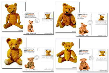 UX382 - UX385 / 23c Teddy Bears 100th Anniversary Set of 4 Fleetwood 2002 Postal Card First Day Covers UX382 - UX385 / 23c Teddy Bears 100th Anniversary Set of 4 Fleetwood 2002 Postal Card First Day Covers