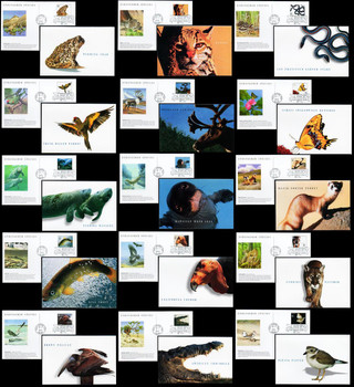UX264 - UX278 / 20c Endangered Species Set of 15 Fleetwood 1996 First Day Cover Postal Cards UX264 - UX278 / 20c Endangered Species Set of 15 Fleetwood 1996 First Day Cover Postal Cards
