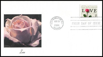 3551 / 57c Love Stamp 2001 Fleetwood FDC 3551 / 57c Love Stamp 2001 Fleetwood FDC