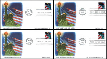 3978 - 3985a / 39c Statue of Liberty and Flag Set of 4 Fleetwood 2006 FDCs 3978 - 3985a / 39c Statue of Liberty and Flag Set of 4 Fleetwood 2006 FDCs