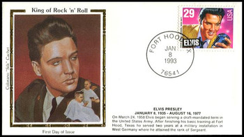 2721 / 29c Elvis Presley Fort Hood , TX Postmark Colorano Silk FDC 2721 / 29c Elvis Presley Fort Hood , TX Postmark Colorano Silk FDC