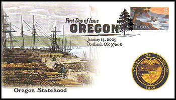 4376 / 42c Oregon Statehood Fleetwood 2009 First Day Cover 4376 / 42c Oregon Statehood Fleetwood 2009 First Day Cover