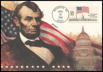 2116 / 22c Flag over the Capitol Booklet Single 1985 Fleetwood Maximum Card 2116 / 22c Flag over the Capitol Booklet Single 1985 Fleetwood Maximum Card