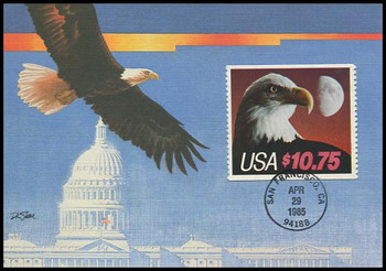 2122 / $10.75 Eagle and Moon Express Mail 1985 Fleetwood Maximum Card 2122 / $10.75 Eagle and Moon Express Mail 1985 Fleetwood Maximum Card