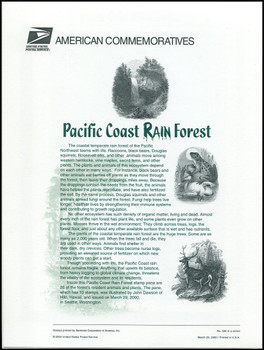 3378 / 33c Pacific Coast Rain Forest Sheet of 10 ( 2 Panel Set ) 2000 USPS American Commemorative Panel Sealed #596 3378 / 33c Pacific Coast Rain Forest Sheet of 10 ( 2 Panel Set ) 2000 USPS American Commemorative Panel Sealed #596