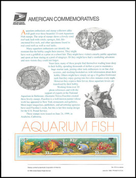 3317 / 3320 / 33c Aquarium Fish 1999 USPS American Commemorative Panel Sealed #574 3317 / 3320 / 33c Aquarium Fish 1999 USPS American Commemorative Panel Sealed #574