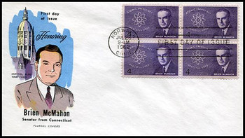 1200 / 4c Brian McMahon Block of 4 Fluegel 1961 First Day Cover 1200 / 4c Brian McMahon Block of 4 Fluegel 1961 First Day Cover
