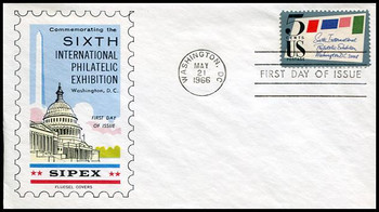 1310 / 5c Sipex 1966 Fluegel FDC 1310 / 5c Sipex 1966 Fluegel FDC