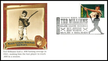 4694 / 45c Ted Williams Major League Baseball All-Star : Boston, MA Postmark 2012 Fleetwood FDC 4694 / 45c Ted Williams Major League Baseball All-Star : Boston, MA Postmark 2012 Fleetwood FDC