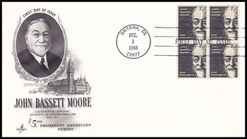 1295 / $5 John Bassett Moore Block of 4 Artcraft 1966 First Day Cover 1295 / $5 John Bassett Moore Block of 4 Artcraft 1966 First Day Cover