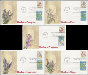 4505 - 4509 / 29c Herbs Sheet Set of 5 Fleetwood 2011 FDCs Set #2 4505 - 4509 / 29c Herbs Sheet Set of 5 Fleetwood 2011 FDCs Set #2