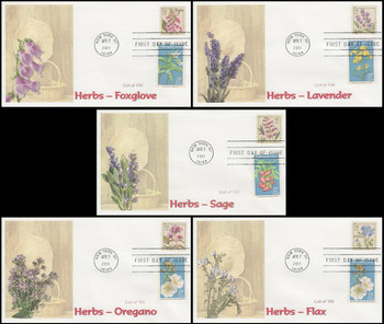 4513 - 4517 / 29c Herbs Coil Singles Set of 5 Fleetwood 2011 FDCs Set #3 4513 - 4517 / 29c Herbs Coil Singles Set of 5 Fleetwood 2011 FDCs Set #3