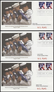 4392 - 4394 / 44c U.S. Flag Pairs from Coil of 100 Set of 3 Fleetwood 2009 First Day Covers 4392 - 4394 / 44c U.S. Flag Pairs from Coil of 100 Set of 3 Fleetwood 2009 First Day Covers