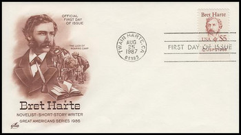 2196 / $5 Bret Harte : USPS Tab 1987 Artcraft First Day Cover 2196 / $5 Bret Harte : USPS Tab 1987 Artcraft First Day Cover