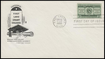 1065 / 3c Land Grant Colleges Centennial House Of Farnam 1955 First Day Cover 1065 / 3c Land Grant Colleges Centennial House Of Farnam 1955 First Day Cover