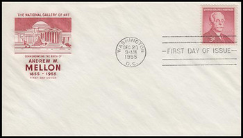 1072 / 3c Andrew W. Mellon House Of Farnam 1955 First Day Cover 1072 / 3c Andrew W. Mellon House Of Farnam 1955 First Day Cover