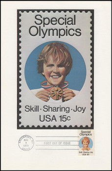 1788 / 15c Special Olympics 1979 Andrews Cachet Maxi Card FDC 1788 / 15c Special Olympics 1979 Andrews Cachet Maxi Card FDC