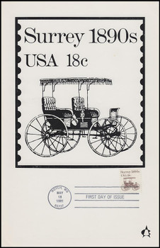1907 / 18c Surrey : Transportation Series 1981 Andrews Cachet Maxi Card FDC 1907 / 18c Surrey : Transportation Series 1981 Andrews Cachet Maxi Card FDC