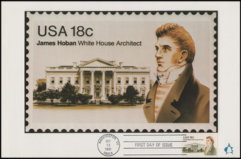 1935 / 18c James Hoban : White House Architect 1981 Andrews Cachet Maxi Card FDC 1935 / 18c James Hoban : White House Architect 1981 Andrews Cachet Maxi Card FDC