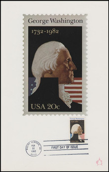 1952 / 20c George Washington 1982 Andrews Cachet Maxi Card FDC 1952 / 20c George Washington 1982 Andrews Cachet Maxi Card FDC