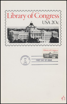 2004 / 20c Library of Congress 1982 Andrews Cachet Maxi Card FDC 2004 / 20c Library of Congress 1982 Andrews Cachet Maxi Card FDC