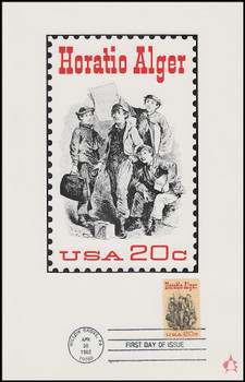 2010 / 20c Horatio Alger 1982 Andrews Cachet Maxi Card FDC 2010 / 20c Horatio Alger 1982 Andrews Cachet Maxi Card FDC