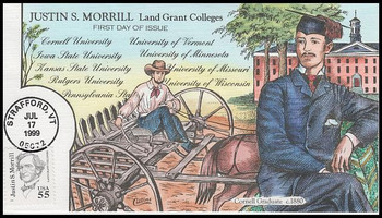 2941 / 55c Justin S. Morrill : Land Grant Colleges 1999 Collins Hand Painted First Day Cover 2941 / 55c Justin S. Morrill : Land Grant Colleges 1999 Collins Hand Painted First Day Cover