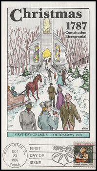2367 / Religious : Christmas Series Collins Hand-Painted 1987 First Day Cover 2367 / Religious : Christmas Series Collins Hand-Painted 1987 First Day Cover