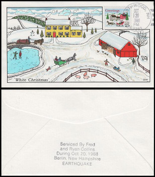 2400 / Sleigh : Christmas Series 1988 Collins Hand-Painted First Day Cover 2400 / Sleigh : Christmas Series 1988 Collins Hand-Painted First Day Cover