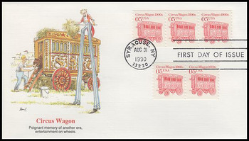 2452 / 5c Circus Wagon 1990 Fleetwood First Day Cover 2452 / 5c Circus Wagon 1990 Fleetwood First Day Cover