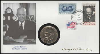 Eisenhower : Atomic Power For Peace Speech : Eisenhower Dollar Fleetwood 1996 Commemorative Cover #6 Eisenhower : Atomic Power For Peace Speech : Eisenhower Dollar Fleetwood 1996 Commemorative Cover #6