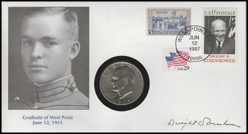 Eisenhower : Graduate of West Point : Eisenhower Dollar Fleetwood 1997 Commemorative Cover #14 Eisenhower : Graduate of West Point : Eisenhower Dollar Fleetwood 1997 Commemorative Cover #14
