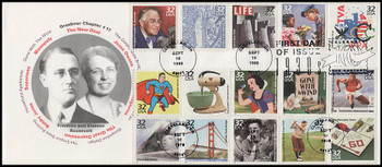 3185a-o / 32c Celebrate The Century ( CTC ) 1930s Combo All 15 Stamps 1998 Graebner Chapter #17 FDC 3185a-o / 32c Celebrate The Century ( CTC ) 1930s Combo All 15 Stamps 1998 Graebner Chapter #17 FDC